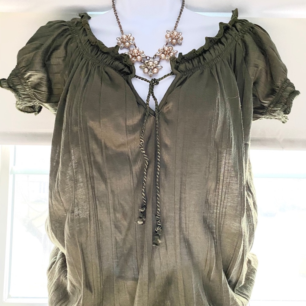 dark green blouse